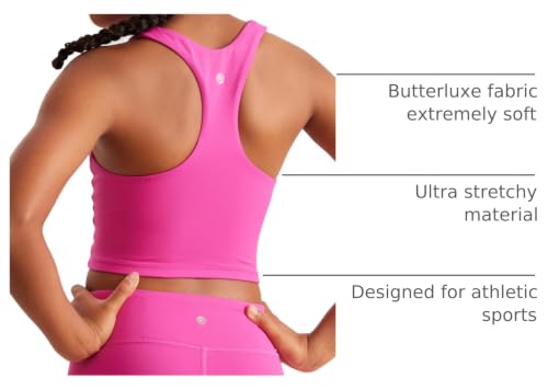 Image of CRZ YOGA Girls Butterluxe Double Lined Crop Tank | Dance, Extremely Soft, Tight Fit, High Neck, Athletic, Sleeveless Tops for Teen