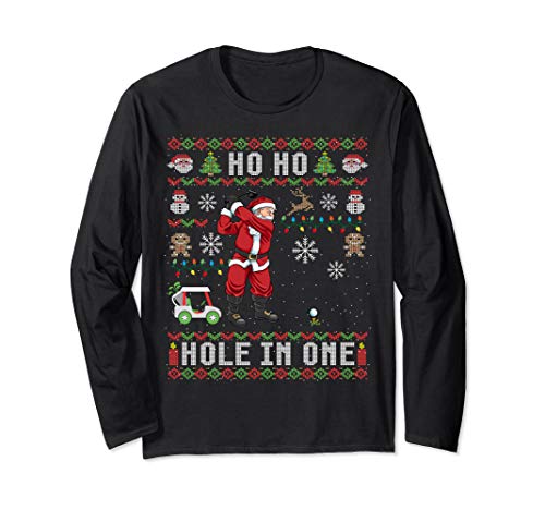 Golf Ugly Christmas Ho Ho Hole in One Geschenk Langarmshirt Cover
