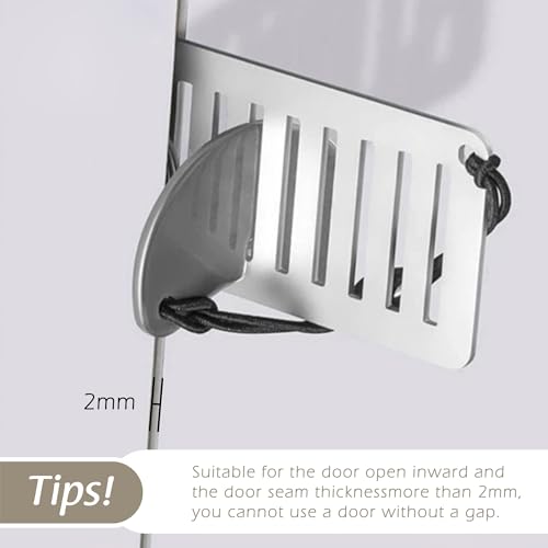 MEGAVOW 2 Pack Tragbares Türschloss, Edelstahl Reiseschloss, Ohne Bohren, Reiseschloss tür Universal mit Aufbewahrungstasche für Zuhause, Hotel, Türschlösser für Reisende