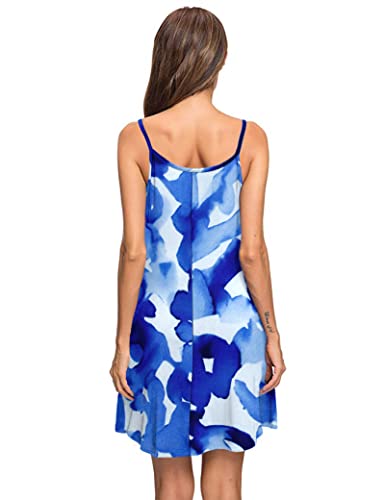 Image of MISFAY Women's Summer Spaghetti Strap Casual Beach Cover Up Dress with Pockets