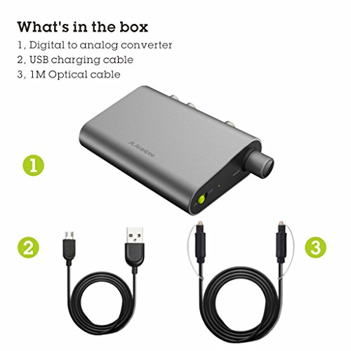 Avantree DAC Digital to Analog Audio Converter with Toslink Optical Cable, Volume Control, 192KHz, SPDIF to Stereo L/R RCA 3.5mm Adapter for PS4 PS3 Xbox HD DVD Home Cinema Systems AV Amps Apple TV