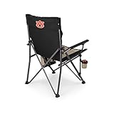 PICNIC TIME NCAA Auburn Tigers Big Bear XXL Camp Chair with Cooler, Heavy Duty Beach Chair, 500 lb Capacity Camping Chair with Carry Bag, (Black)