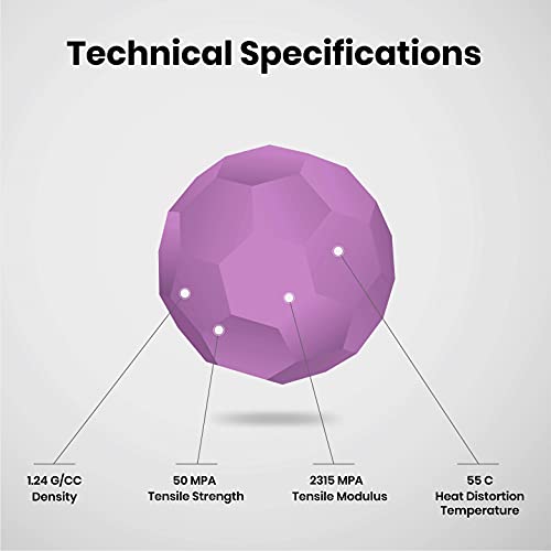 Image of NUMAKERS PLA+ 3D Printer Filament, 1.75mm, Dimensional Accuracy + /- 0.03 mm, 1 kg Spool (2.2 lbs), Compatible with Most FDM Printers (Purple)