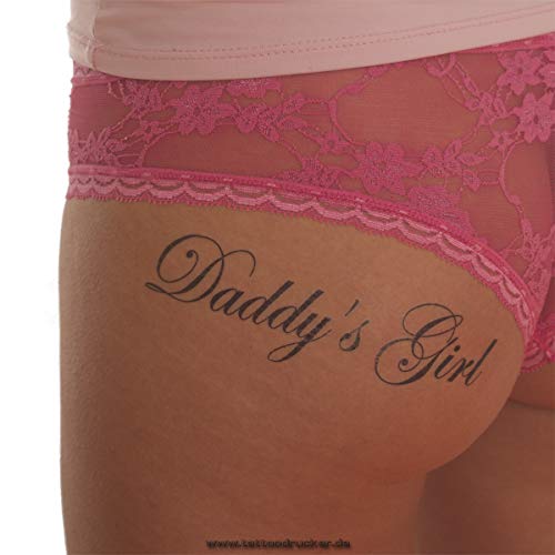 2 x"Daddy`s Girl" temporary tattoo letting in black - Fetish kinky tattoo (2)