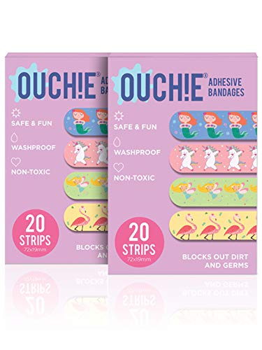 Image of Ouchie Non-Toxic Printed Bandages Double Combo (40 Pack) - Lavender