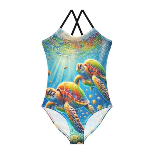 Sea Turtles Sunshine Bathing Suits for Girls Swimsuit Summer Beach One Piece Swimsuits Swimwear