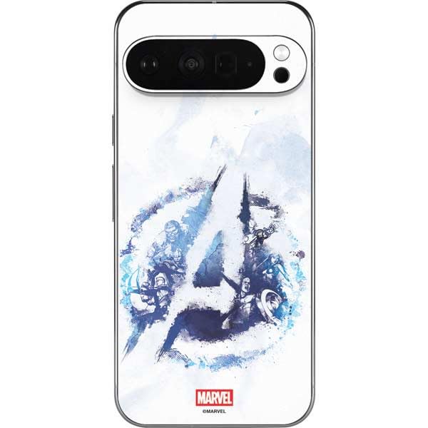 Skinit Decal Phone Skin Compatible with Google Pixel 9 Pro XL - Officially Licensed Marvel Avengers Blue Logo Design