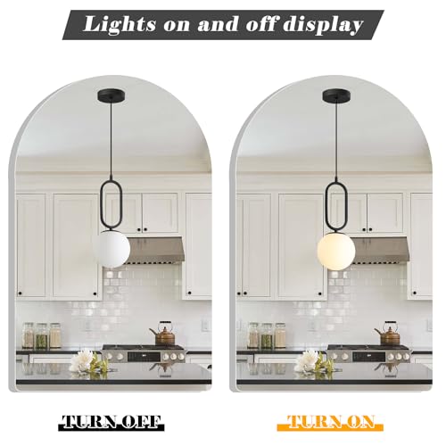 Image of Modern Black Pendant Lights Mid Century White Glass Hanging Light Fixture Retro Industrial Pendant Lamp Vintage Pendant Light for Kitchen Living Dining Room