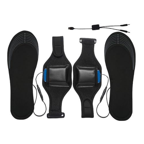 Nixiara Plantillas calefactadas – Plantilla calentada calentadores de pies con carga USB cortable | Eléctrica térmica con batería de litio de 8000 mAh y bolsa de batería, insertos de zapatos, para