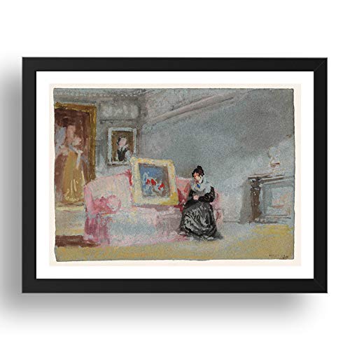 Tableau Turner dame en robe de soie noire édition encadrée