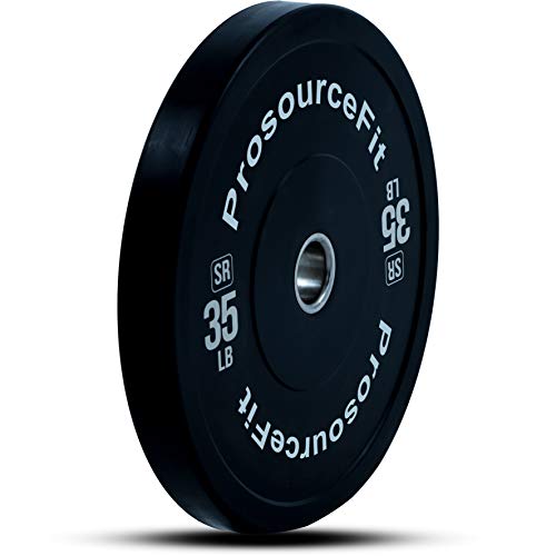 Image of ProsourceFit Solid Rubber Bumper Plates (Sold Individually) with Steel Insert, for Strength Training and Cross Conditioning, Power Lifting