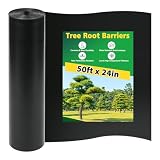 50ft x 24in x 60mil Tree Root Barrier, Heavy-Duty Bamboo Root Blocker