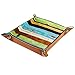 XiangHeFu Vintage Regenbogen Holz bunt Valet Tray Ledertablett Leder Catchall Schlüssel Handy Münzkasten für Schlüsselgeld Nachttisch Storage Container Box Organizer