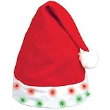 Amscan Flashing Light Bulb Santa Hat | Christmas Accessory