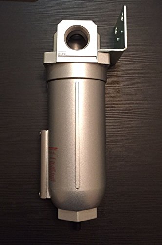 1" Inline Air Compressor Water Moisture Filter Trap Separator w/ Manual Drain - Thumbnail 2