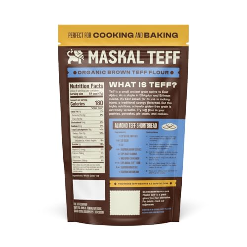 Maskal Teff Organic Brown Teff Flour, 14 Ounce