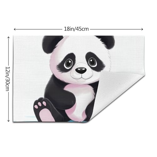 Sets de table lavables panda pour repas de famille sans taches et décoration de cuisine joyeuse - 3