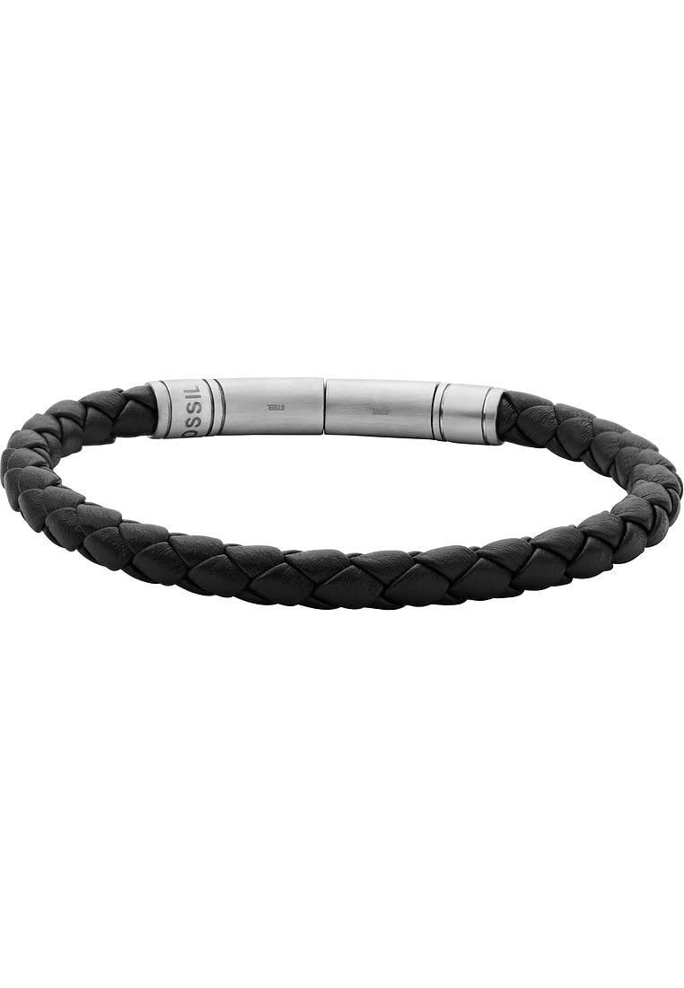Men Leather or stainless steel adjustable closure bracelet
