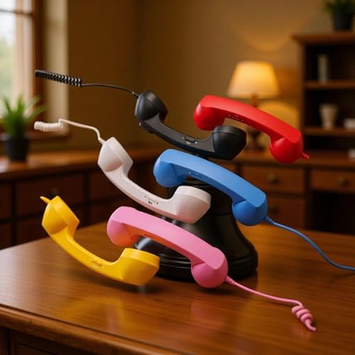 Image of Retro Phone Handset Phone Receiver for Mobile Phone Meetings All Smartphones Blue Consumer Electronics| Home Telephones & Accessories| Corded Telephones