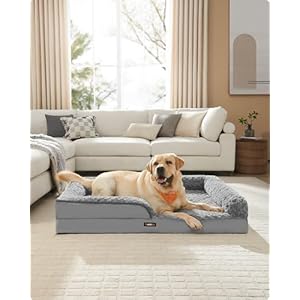Feandrea Orthopaedic Dog Bed for Large Dogs Waterproof Dog Sofa Bed with Removable Washable Cover 36 x 27 x 65 Inches Dove Gray UPGW252G01