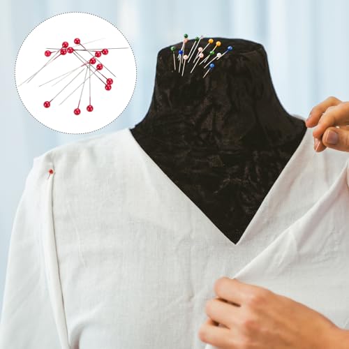 Épingles à coudre à tête ronde rouge pour loisirs créatifs et patchwork