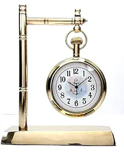 KAPLAR - Beautiful Vintage Brass Desk Clock Table Clock Antique Nautical Clock Brass Antique Table Clock for Home and Office Decoration Gift Item