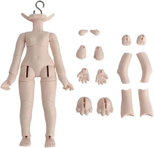 XiDonDon Nuevo cuerpo de muñeca 112BJD para cabeza GSC, muñeca OB11 reemplazo cuerpo, con accesorios de cuerpo de animales, tres usos, figuras de