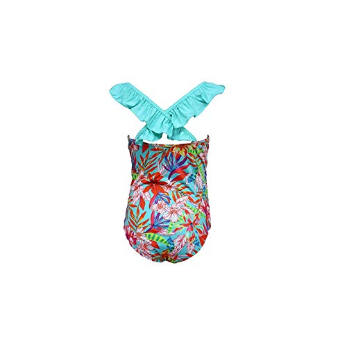 Maiô Banana Rosa Infantil Babado Hibisco Floral - 6 anos