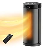 Sunnote Space Heater for Indoor Use, 1500W Fast Heating, Electric & Portable Ceramic Heaters with Thermostat, 5 Modes, 24Hrs Timer, 80°Oscillating Room Heater with Remote, Safe for Office Bedroom Use