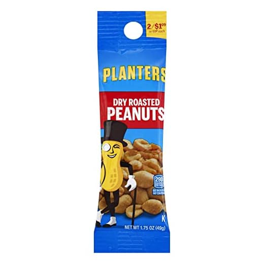 Planters Tube Dry Roast Peanuts 1.75 oz. (Pack of 18)