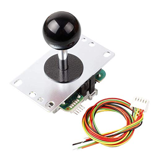 SANW@ Japan Original Arcade Joystick JLF-TP-8YT 4/8 Way Operation Adjustable with Black Ball Top and 5 Pin Wiring Harness