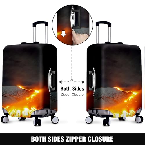 Travel Luggage Cover Suitcase Protector Scratch-Resistant Fit Not Included Suitcase Mount Etna, Italy Eruption M-22-24in2