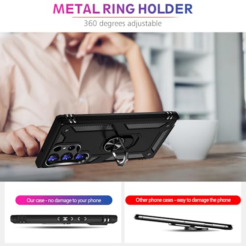 Image of for Samsung Galaxy S26 Ultra Case with Screen Protector, Heavy Duty Military Grade Shockproof Rugged Protective Cover for Samsung S26 Ultra Phone Case with Metal Ring Magnetic Kickstand (Black)