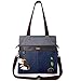 Chala Stripe Canvas Convertible Tote Shoulder Handbag with Leather Playful Animal Keyfob -823