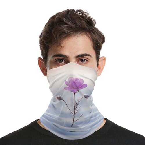 Neck Gaiter Face Mask breathable wind-proof face cover snowy day and flowers sun cooling dustproof mask balaclava bandana headwear for men women miniatura 3