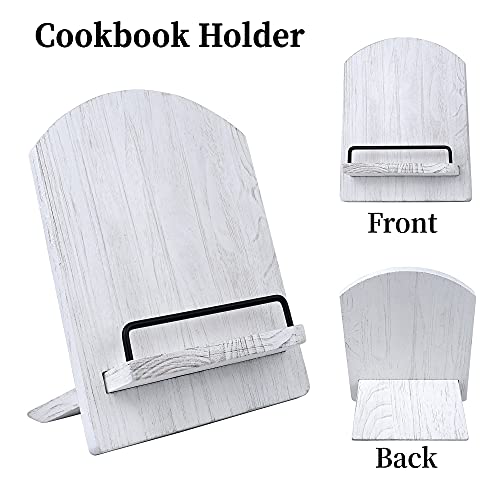 Cookbook Stand Wood Cookbook Holder: Farmhouse Kitchen Cookbook Stand - Adjustable Cookbook Recipe Stand #TOP6