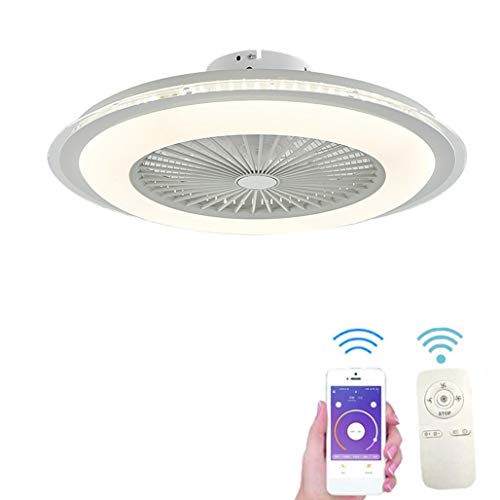Preisvergleich Produktbild WRMING Deckenventilator Licht App und Fernbedienung Dimmbar, Einstellbare Windgeschwindigkeit, Modernen Ventilator Schlafzimmer Wohnzimmer Kinderzimmer LED-Deckenleuchte, Ø60cm, 40W,Weiß