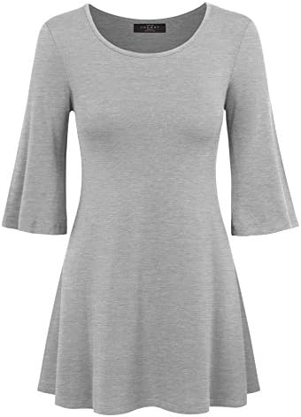 CTC Womens V Neck 3/4 Bell Sleeves Tie Dye Tunic Top - Made in USA