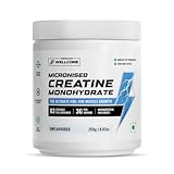Wellcore - Pure Micronised Creatine Monohydrate Powder | Unflavoured (250G, 83 Servings) | Rapid Absorption | Enhanced Muscle Strength & Power | Fast Recovery | Increased Muscle Mass