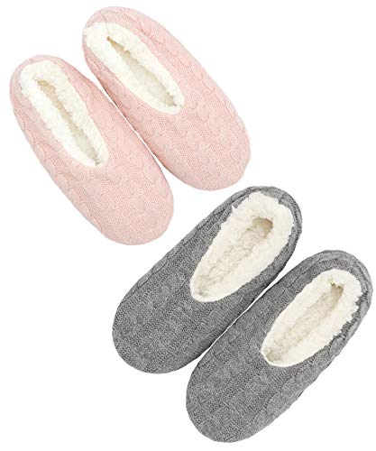 DICUIRD Womens Thick & Warm Slipper Socks with Grippers - Knit House Slippers