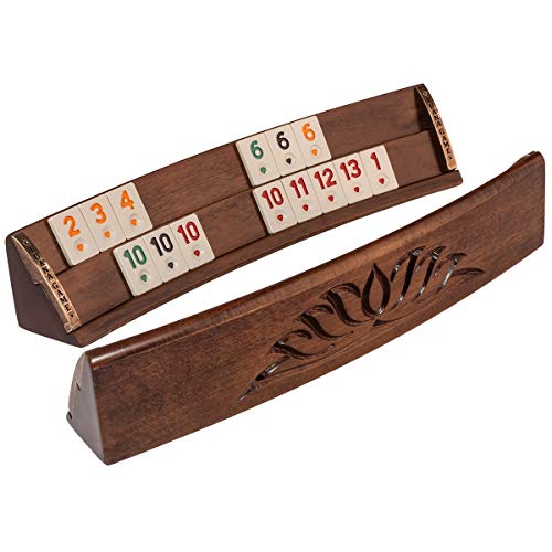 Hand-Carved Curved Rummy Game Set miniatura 3