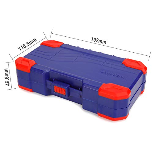 WORKPRO 8-Piece SDS Plus Rotary Hammer Drill Bit Set, Metric Drill Bit, Carbide Tip, for Brick, Concrete, Stone and Cement (Without Nails) - Storage Case