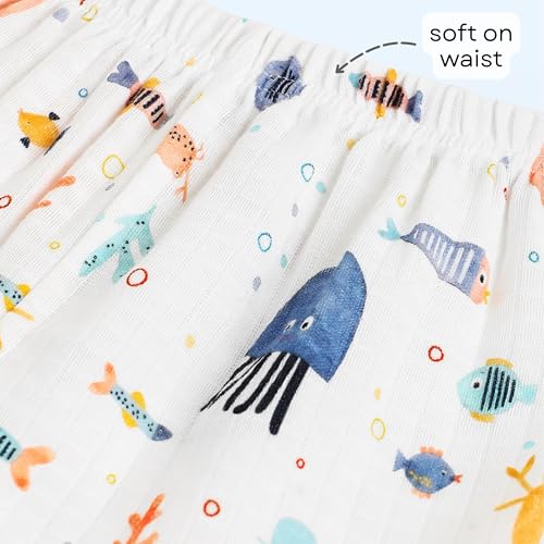 Image of The Boo Boo Club Kid'S 100% Muslin Organic Cotton Printed Button Shirt and Short Set | Half Sleeve Shirt | Summerwear Set | Kids Cothing Wear Set