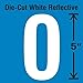 Die-Cut Reflective Number Label, 0, PK5