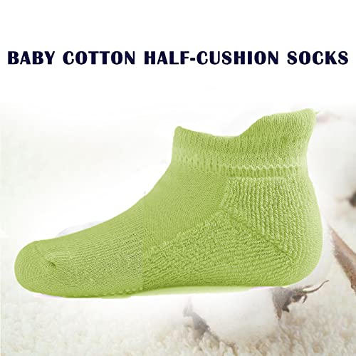 EPEIUS Baby Toddler Non-Slip Socks Thick Cotton Ankle Socks with Grips Kids Boys Girls 6/12 Pack3