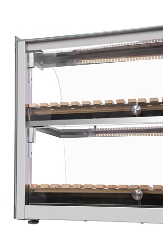 Image of KoolMore 40 in. Glass Countertop Dry Bakery Display Case with Two Shelves and Bamboo Trays