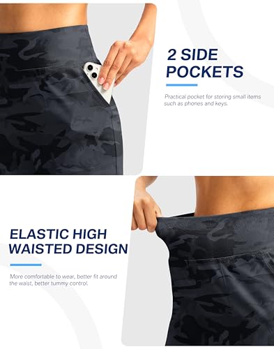 Image of G Gradual Women's Athletic Shorts 6 inch High Waisted Stretchy Bermuda Shorts for Women Quick Dry Summer Casual Shorts