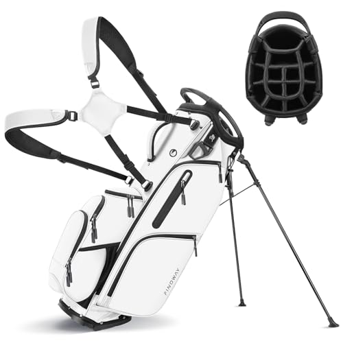 Findway 14 Way Golf Stand Bag [Upgrated Generous Space] Lightweight Golf Bag with Stand, Durable Golf Club Bag with Padded Dual Strap & Rain Cover for Men and Women