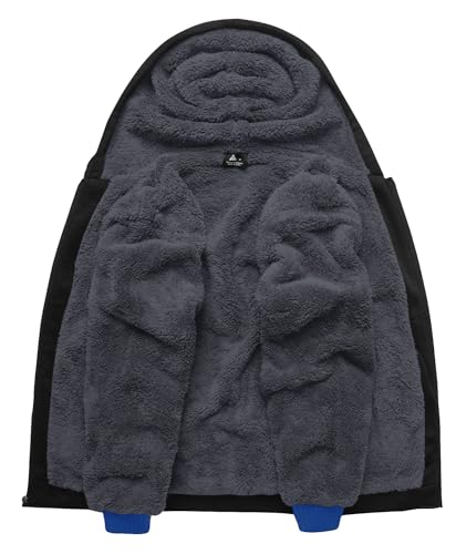Image of SCODI Hoodies for Men Heavyweight Fleece Sweatshirt Zip Up Thick Jacket | Machine Wash, Soft, Warm, Winter, Outdoor Activities, Gym, Office, Casual, Daily Wear, Full Zipper Sherpa Lined Hooded Coat