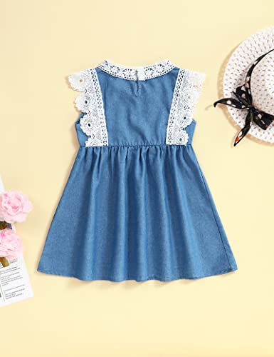Toddler Girl Dress Bohemia Button Lace Sleeveless Sunflower Floral Princess Toddler Girl Clothes2